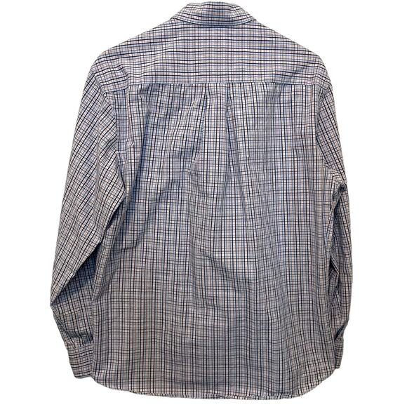 Charleston Threads Plaid Shirt White Blue Mens Medium - Picture 5 of 7